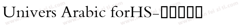 Univers Arabic forHS字体转换
